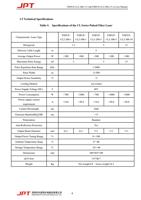 15 Technical Specifications Table 4 Specifications (Page 8 / 48) JPT 200W 300W Pulsed Fiber Laser User Manual YDFLP-CL2 V0.1